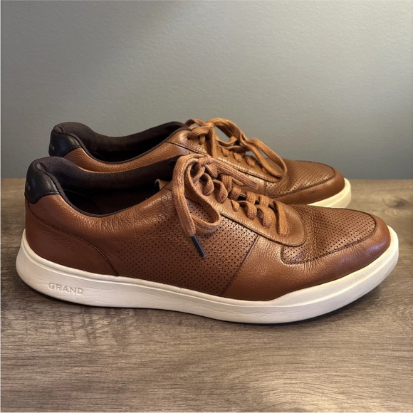 Cole Haan Mens Grand Crosscourt II Sneakers Shoes Brown Leather Size 11.5M - Picture 4 of 12